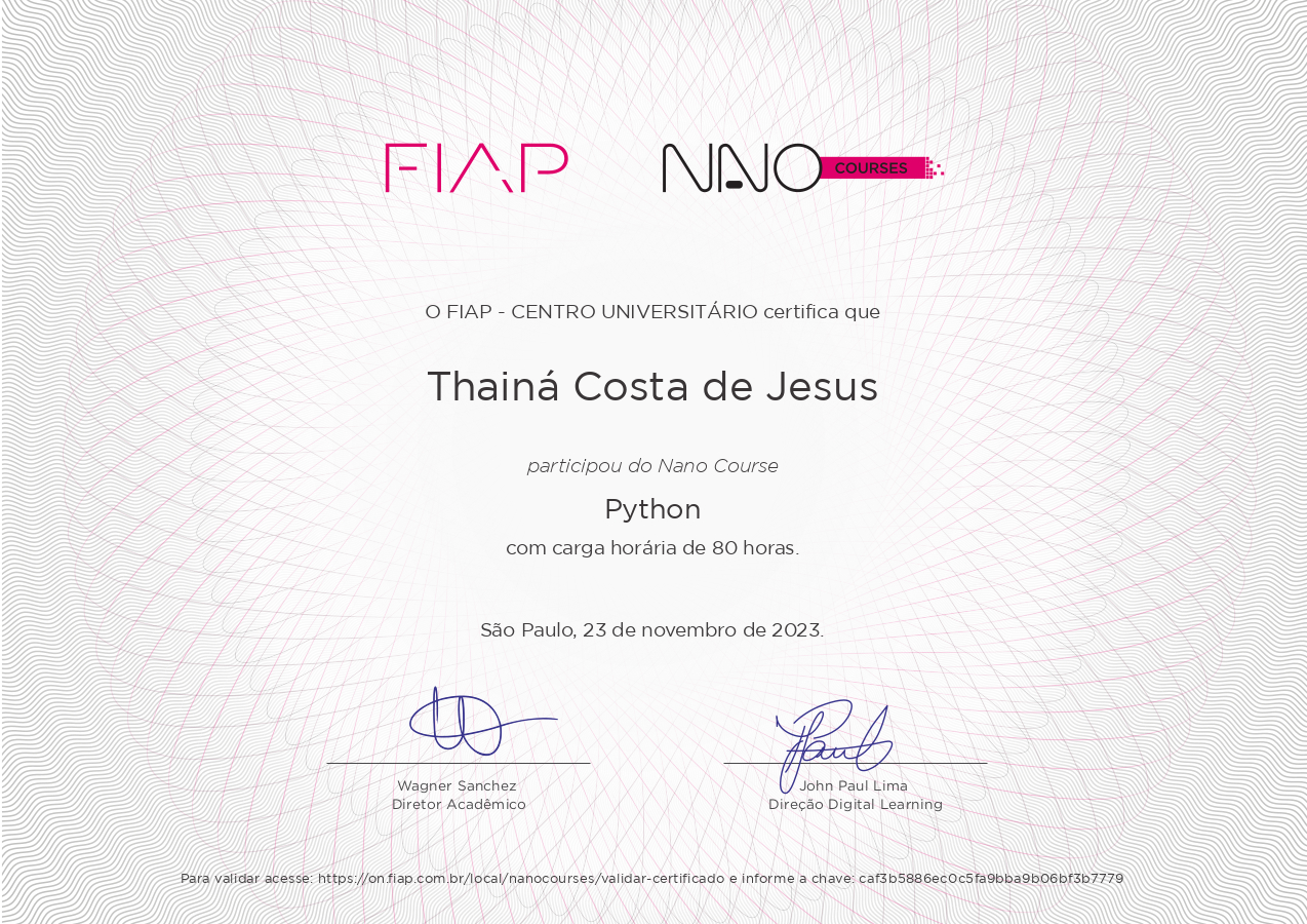 Certificado Python FIAP